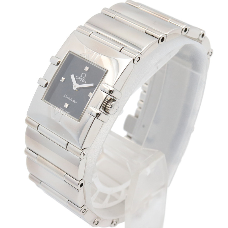 歐米茄星座系列 Cale Quadra 腕錶，不鏽鋼材質，女士款，黑色，1521.41-1