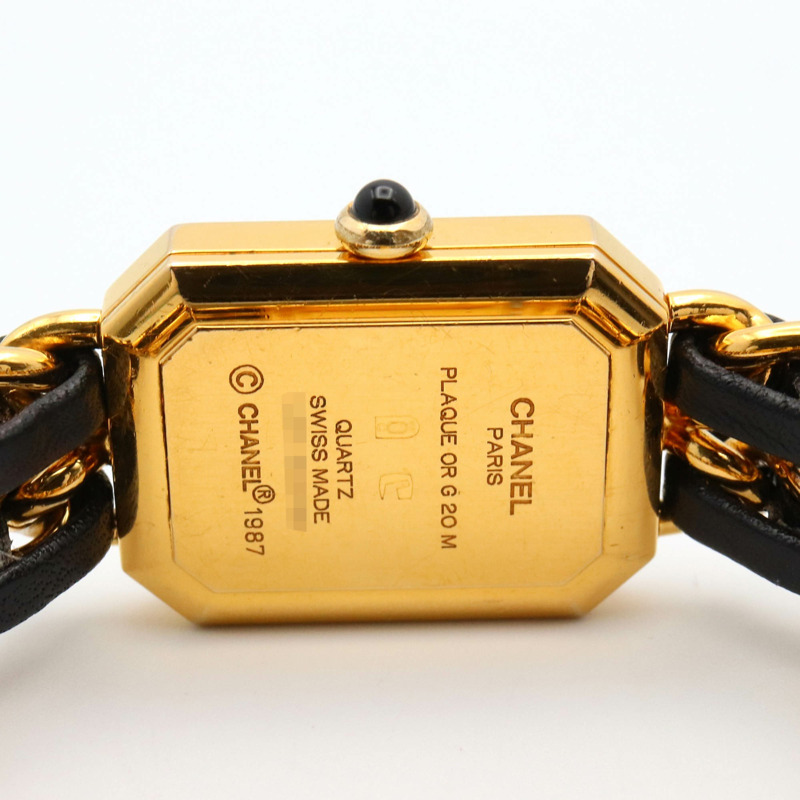 香奈兒 Premiere M 系列腕錶，鍍金，皮革錶帶，女士款，黑色，H0001-4