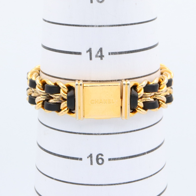 香奈兒 Premiere M 系列腕錶，鍍金，皮革錶帶，女士款，黑色，H0001-6