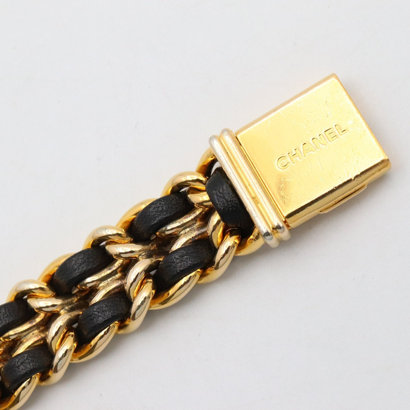 香奈兒 Premiere M 系列腕錶，鍍金，皮革錶帶，女士款，黑色，H0001-13