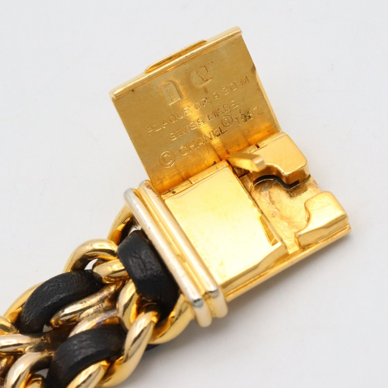 香奈兒 Premiere M 系列腕錶，鍍金，皮革錶帶，女士款，黑色，H0001-14