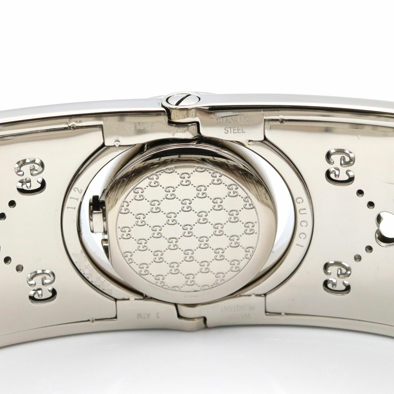 Gucci Twirl Heart 手鐲腕錶，不鏽鋼材質，女士款，粉紅色，粉紅色錶殼，112-4