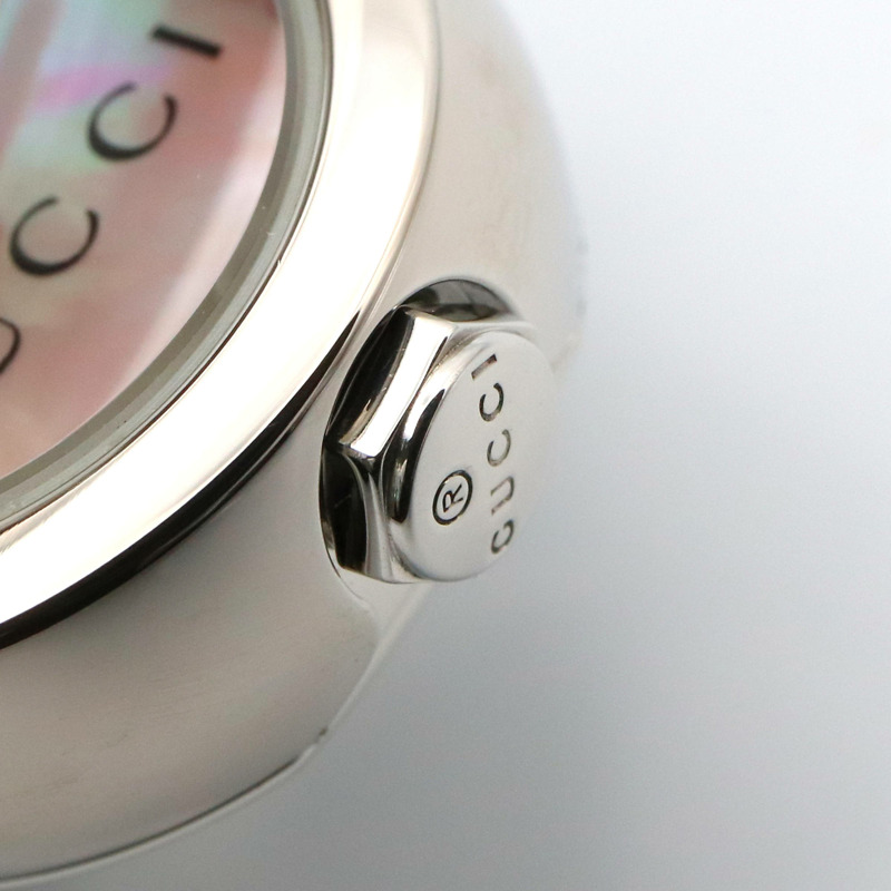 Gucci Twirl Heart 手鐲腕錶，不鏽鋼材質，女士款，粉紅色，粉紅色錶殼，112-5