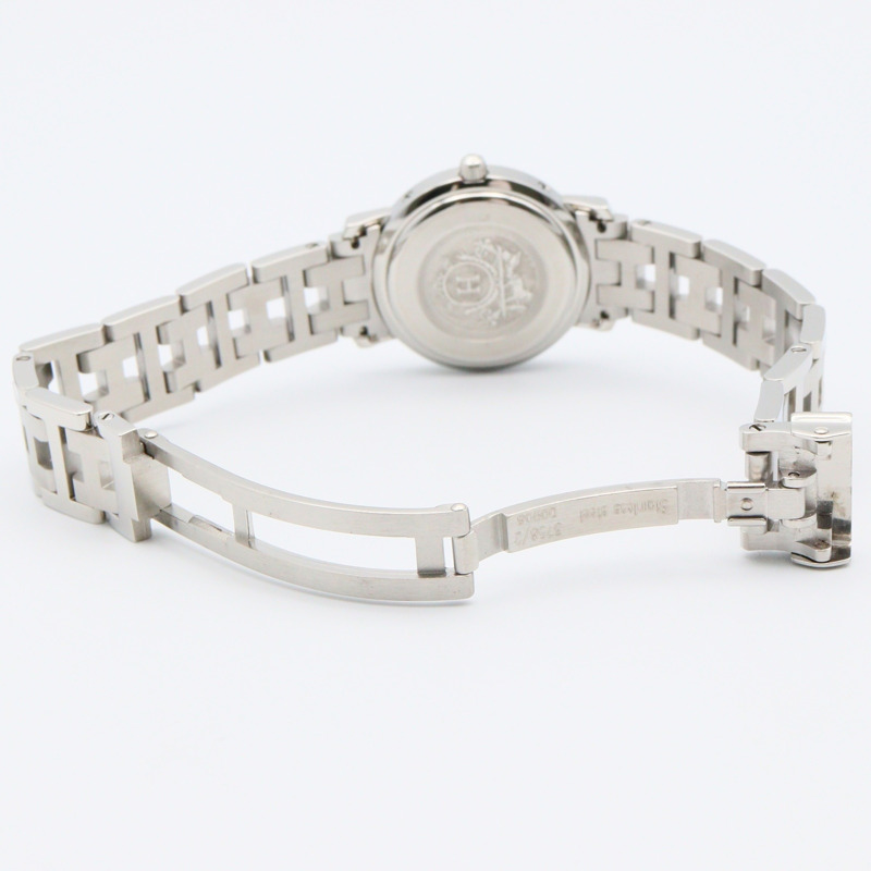 愛馬仕 Clipper 系列腕錶，不鏽鋼材質，女士款，白色，CL4.210-3