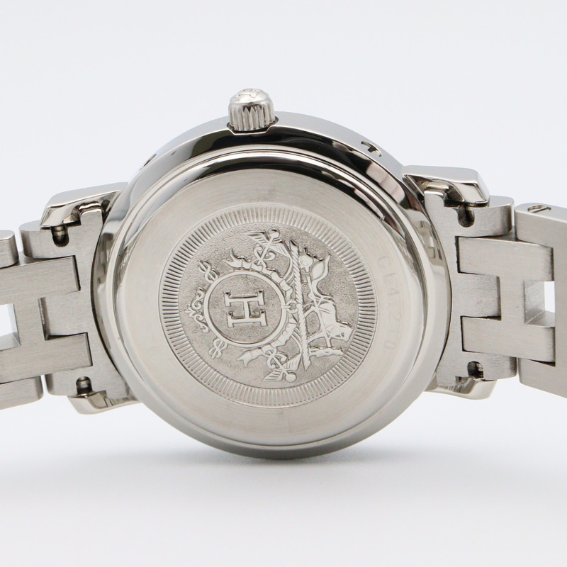 愛馬仕 Clipper 系列腕錶，不鏽鋼材質，女士款，白色，CL4.210-4