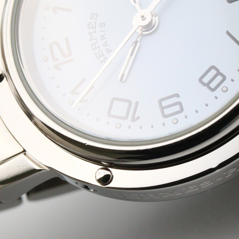 愛馬仕 Clipper 系列腕錶，不鏽鋼材質，女士款，白色，CL4.210-8