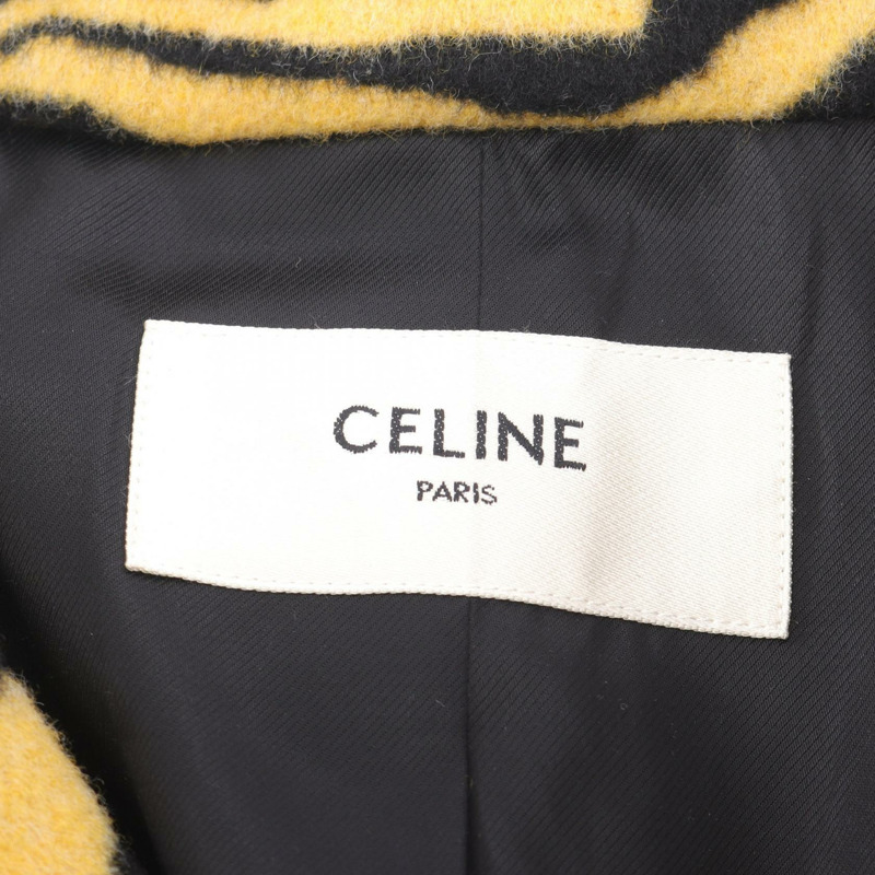 CELINE Tiger McCoat 其他羊毛大衣 黃色 黑色 二手 男款-2