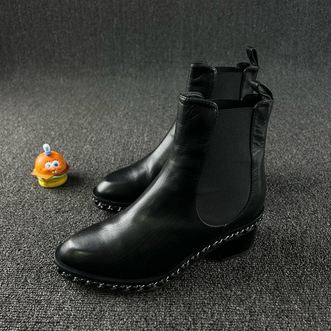 Chanel香奈兒黑色鏈條短靴 尺碼36.5 整體成色不錯下地次數不多