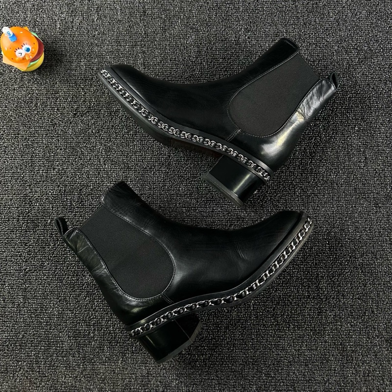 Chanel香奈兒黑色鏈條短靴 尺碼36.5 整體成色不錯下地次數不多-3