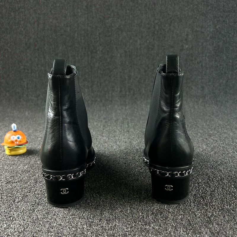 Chanel香奈兒黑色鏈條短靴 尺碼36.5 整體成色不錯下地次數不多-4