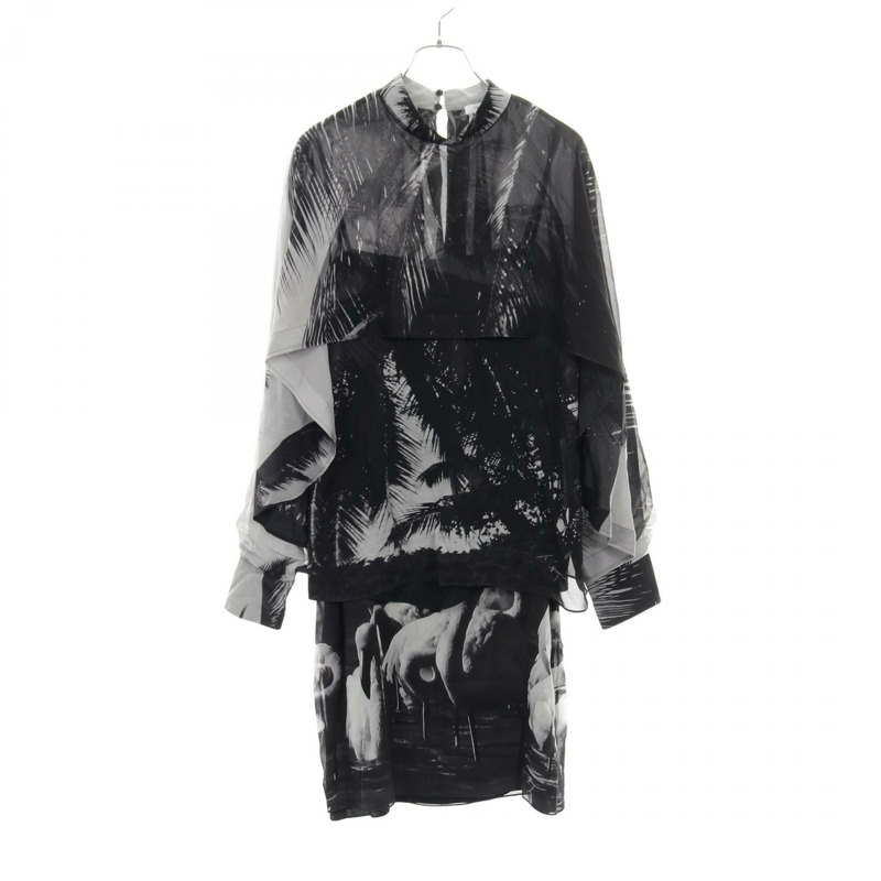 Salvatore Ferragamo 絲綢半身裙套裝，黑白灰三色，二手女裝 #40-0