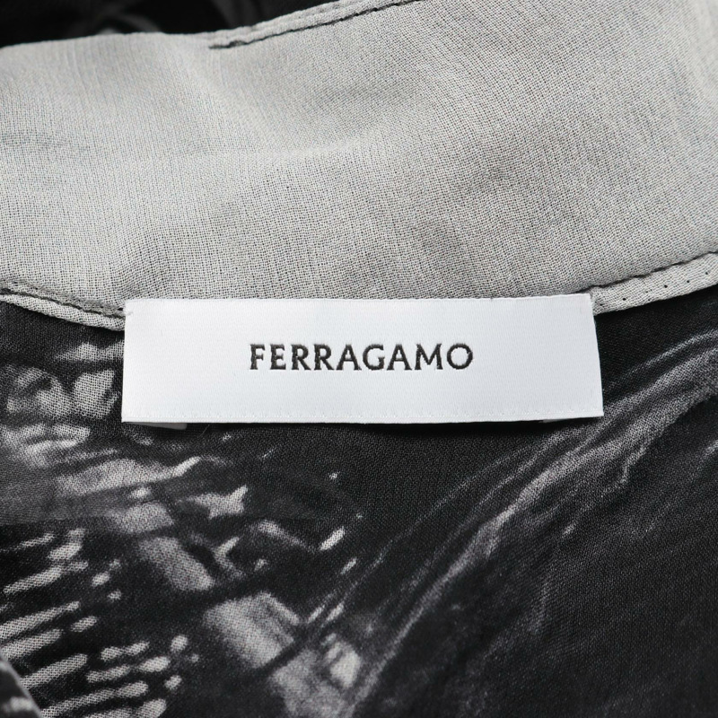 Salvatore Ferragamo 絲綢半身裙套裝，黑白灰三色，二手女裝 #40-3