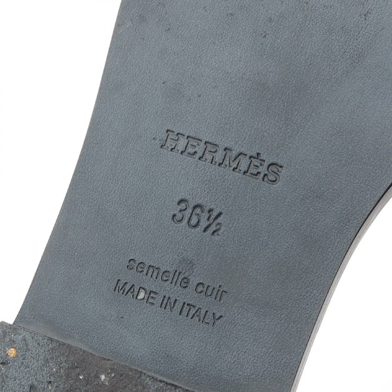 愛馬仕 Oran 涼鞋 H021056Z Box 小牛皮 黑色 二手 女款 #36 1/2-5