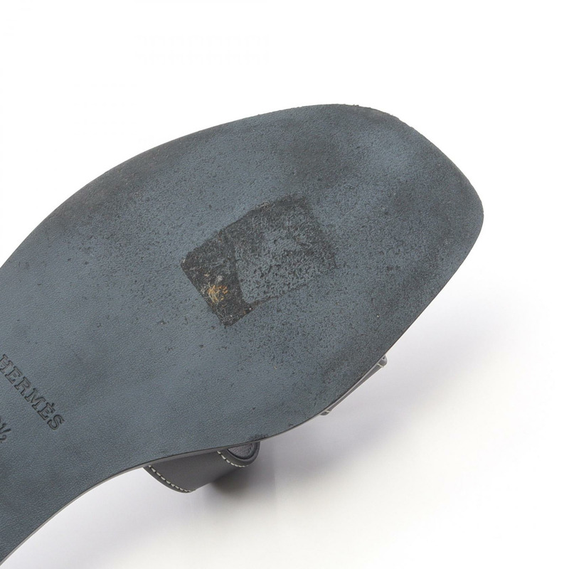 愛馬仕 Oran 涼鞋 H021056Z Box 小牛皮 黑色 二手 女款 #36 1/2-6