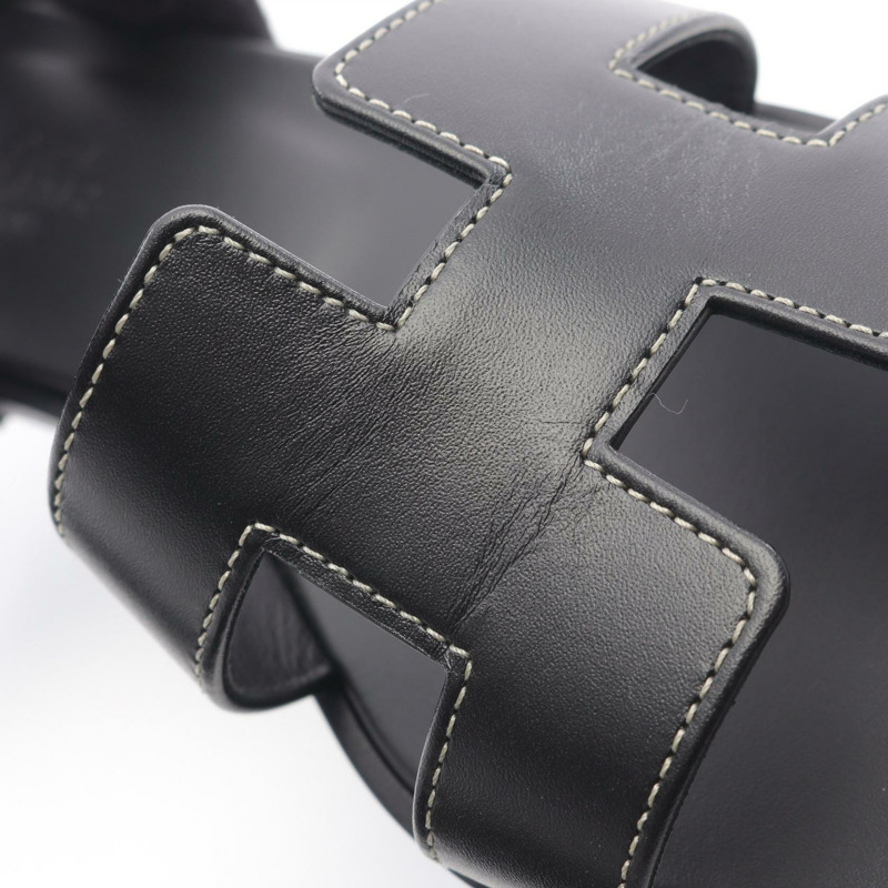 愛馬仕 Oran 涼鞋 H021056Z Box 小牛皮 黑色 二手 女款 #36 1/2-8