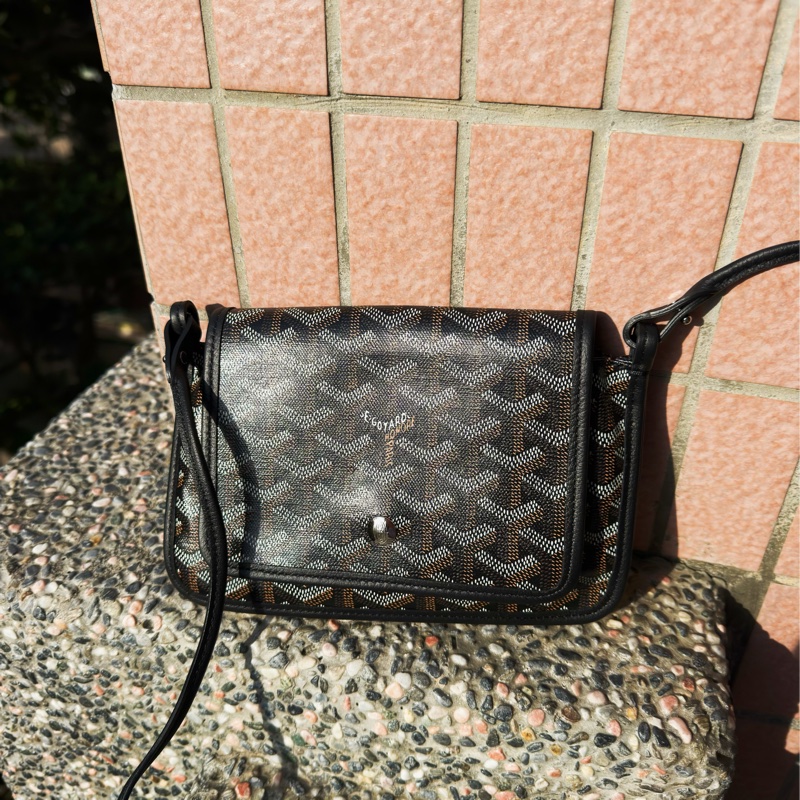 全新GOYARD Plumet黑色帆布信封包郵差包斜背包-0