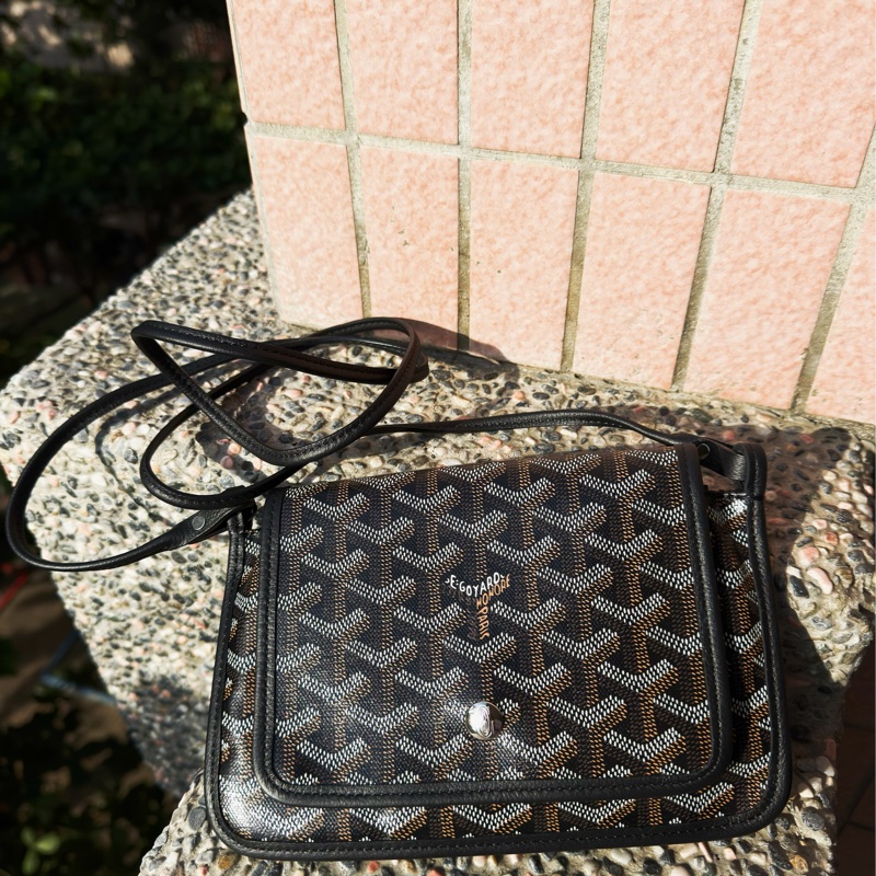 全新GOYARD Plumet黑色帆布信封包郵差包斜背包-1