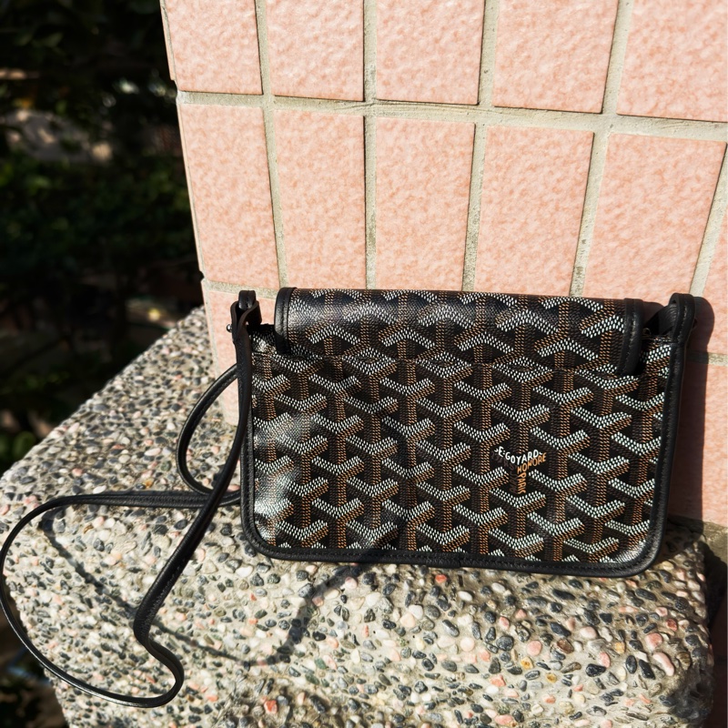 全新GOYARD Plumet黑色帆布信封包郵差包斜背包-2