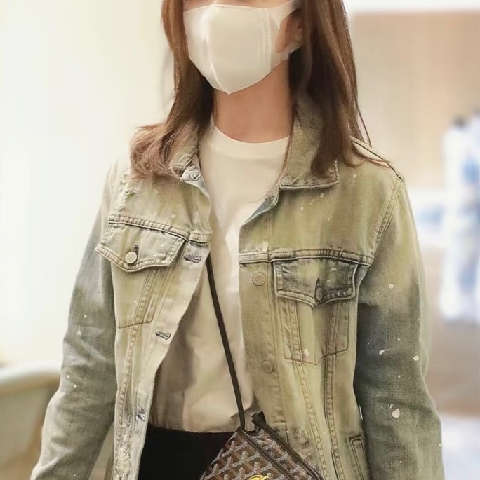 全新GOYARD Plumet黑色帆布信封包郵差包斜背包-19