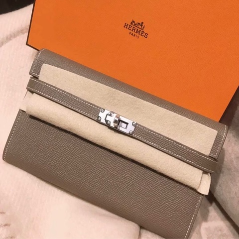 Hermes Kelly 大象灰長夾