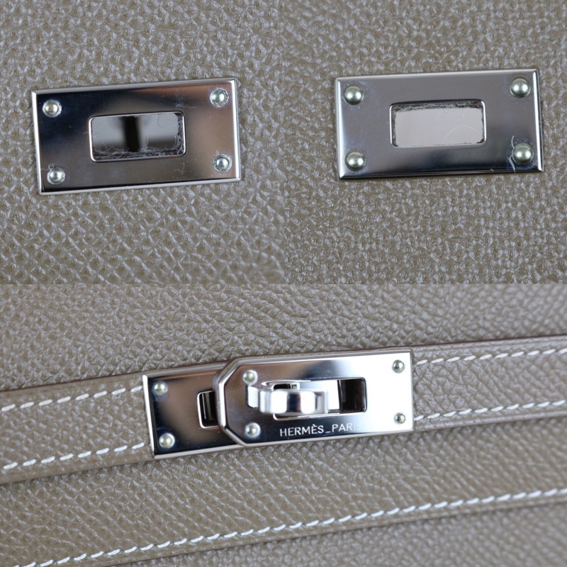 Hermes Kelly 大象灰長夾-7