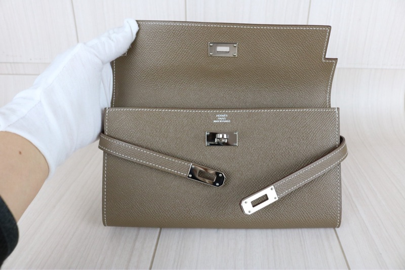 Hermes Kelly 大象灰長夾-11