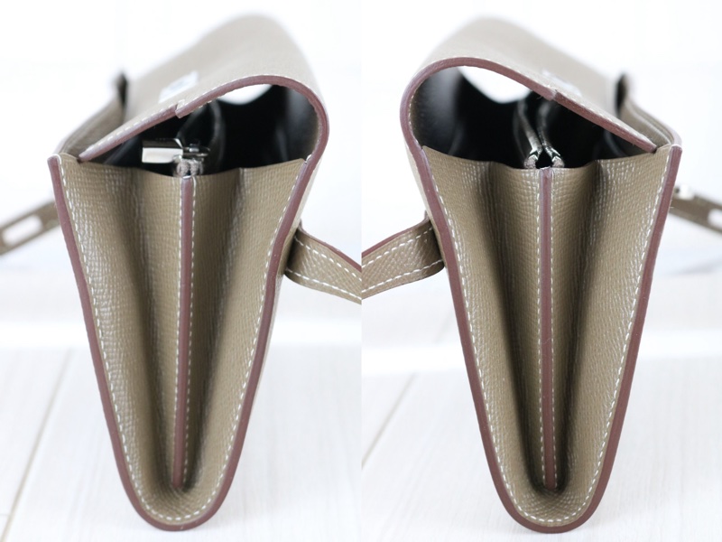 Hermes Kelly 大象灰長夾-12