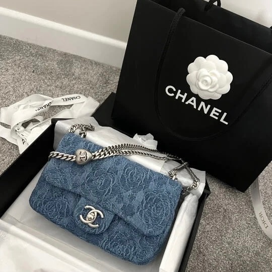 Chanel 23p MiniCf牛仔愛心調節扣大方胖 #已絕版收藏款 #全配全新帶膜-2