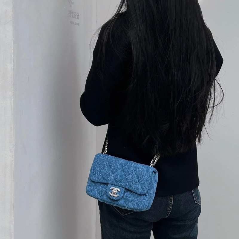 Chanel 23p MiniCf牛仔愛心調節扣大方胖 #已絕版收藏款 #全配全新帶膜-3