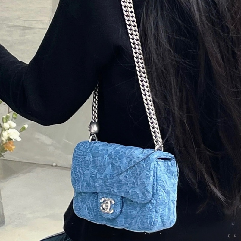 Chanel 23p MiniCf牛仔愛心調節扣大方胖 #已絕版收藏款 #全配全新帶膜-4