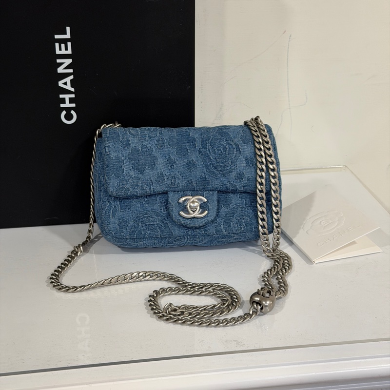 Chanel 23p MiniCf牛仔愛心調節扣大方胖 #已絕版收藏款 #全配全新帶膜-6