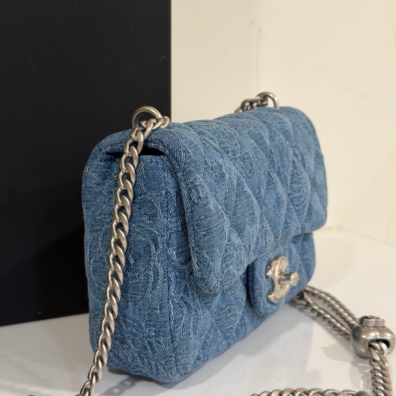 Chanel 23p MiniCf牛仔愛心調節扣大方胖 #已絕版收藏款 #全配全新帶膜-10