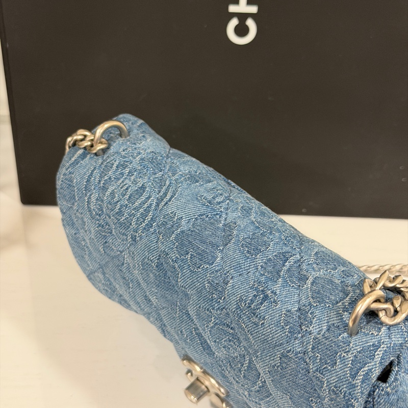 Chanel 23p MiniCf牛仔愛心調節扣大方胖 #已絕版收藏款 #全配全新帶膜-12