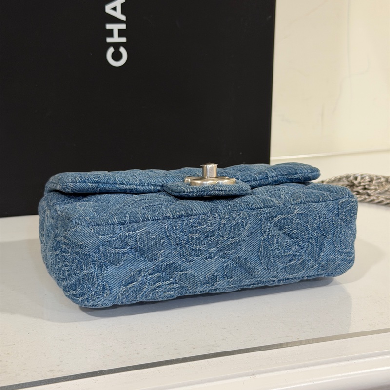 Chanel 23p MiniCf牛仔愛心調節扣大方胖 #已絕版收藏款 #全配全新帶膜-13