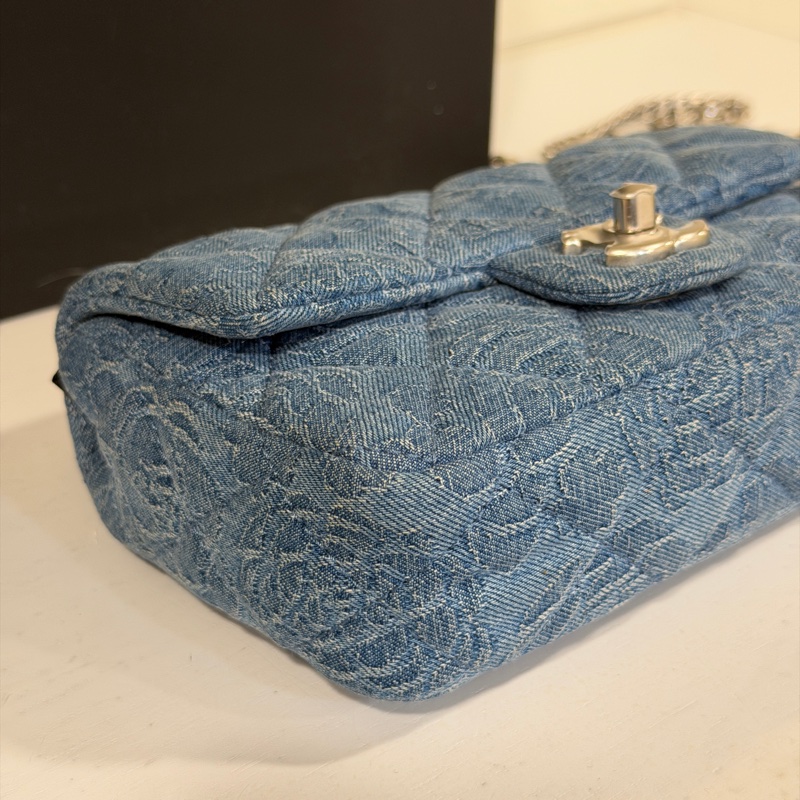 Chanel 23p MiniCf牛仔愛心調節扣大方胖 #已絕版收藏款 #全配全新帶膜-15