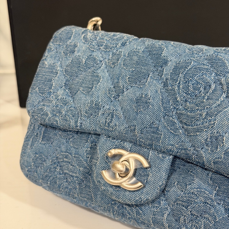 Chanel 23p MiniCf牛仔愛心調節扣大方胖 #已絕版收藏款 #全配全新帶膜-16