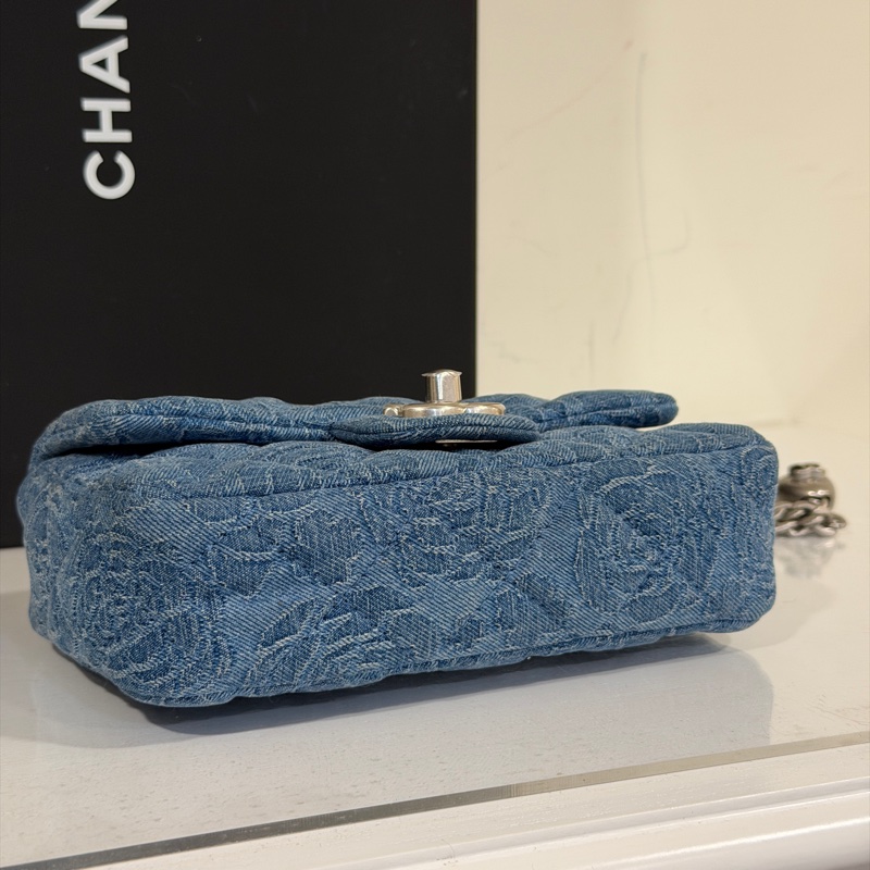 Chanel 23p MiniCf牛仔愛心調節扣大方胖 #已絕版收藏款 #全配全新帶膜-17