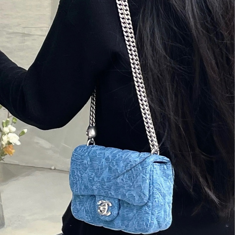 🈶台灣購證 #全新全配 香奈兒Cf20牛仔愛心調節扣23p cf大mini-3