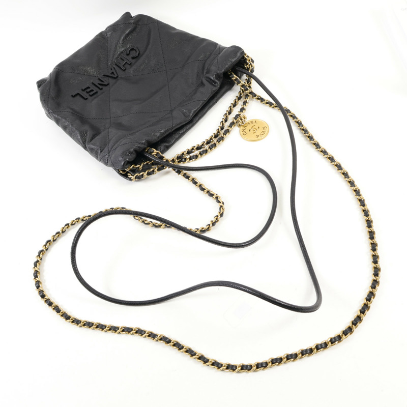 CHANEL 牛皮皮革Chanel 22 Mini鏈帶肩背袋-9