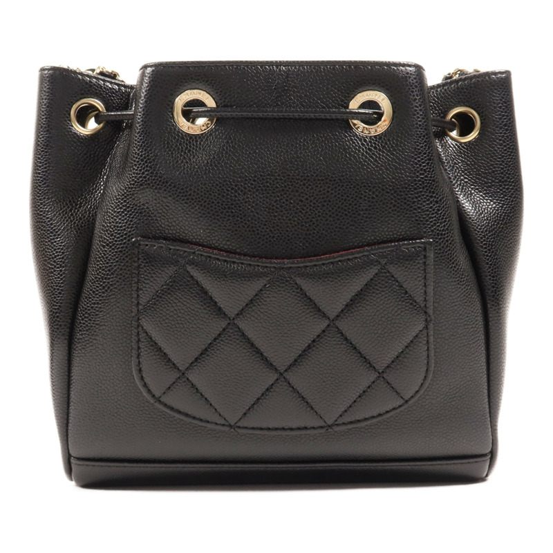 CHANEL 牛皮皮革Bucket Bag金扣肩背袋-1