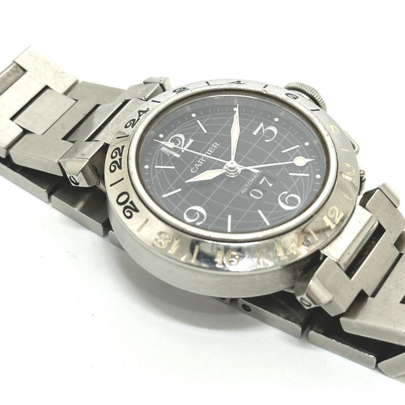 卡地亞 Pasha C Meridian 大日曆自動腕錶 W31049M7，精鋼，女士，銀色-2