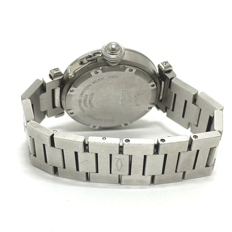 卡地亞 Pasha C Meridian 大日曆自動腕錶 W31049M7，精鋼，女士，銀色-3