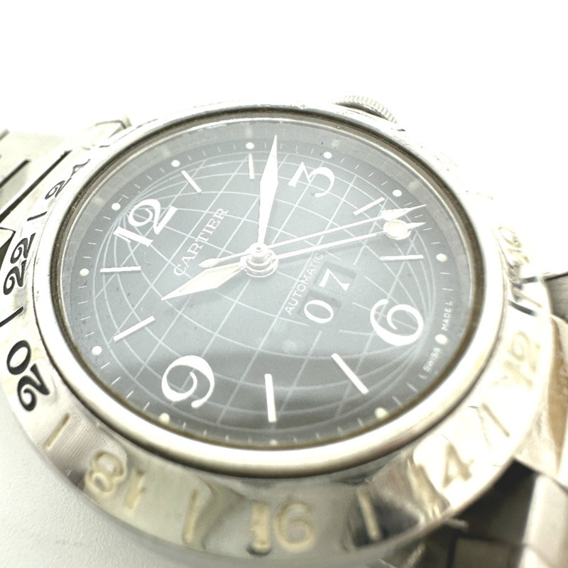 卡地亞 Pasha C Meridian 大日曆自動腕錶 W31049M7，精鋼，女士，銀色-10