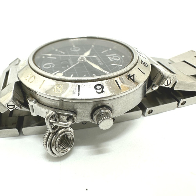 卡地亞 Pasha C Meridian 大日曆自動腕錶 W31049M7，精鋼，女士，銀色-11