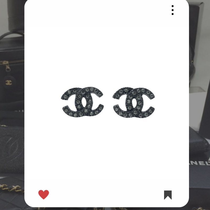 🛍️🎁 雙11🔥 11月新品上架 🔥💖 新款 香奈兒 Chanel  CC 水鑽黑銀色耳環  🔥 香奈兒熱賣款 香奈兒經典款 耳環 CHANEL EARRING-1