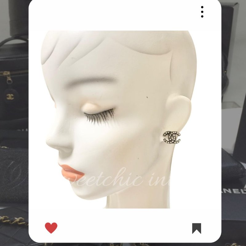 🛍️🎁 雙11🔥 11月新品上架 🔥💖 新款 香奈兒 Chanel  CC 水鑽黑銀色耳環  🔥 香奈兒熱賣款 香奈兒經典款 耳環 CHANEL EARRING-3