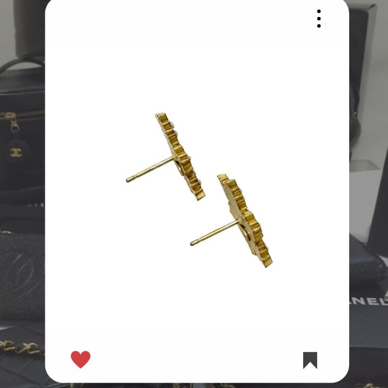 🛍️🎁 雙11🔥 11月新品上架 🔥💖 新款 香奈兒 Chanel CC 雪花水鑽金色耳環 🔥 香奈兒熱賣款 香奈兒經典款 耳環 CHANEL EARRING-6