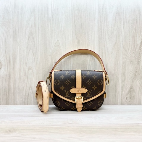 LV原花金釦Saumur BB雙子星手提斜背包M46740