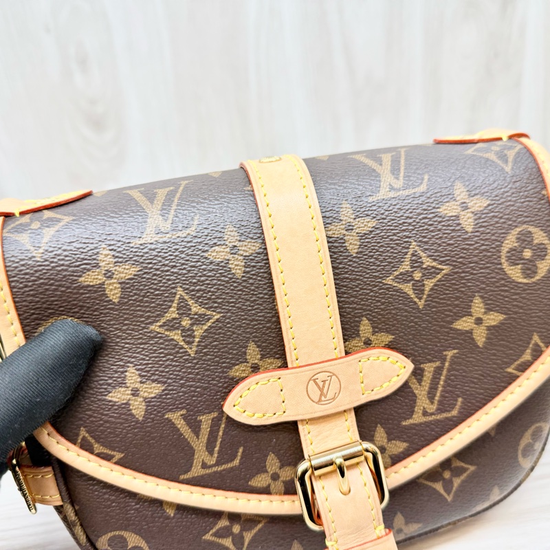 LV原花金釦Saumur BB雙子星手提斜背包M46740-14