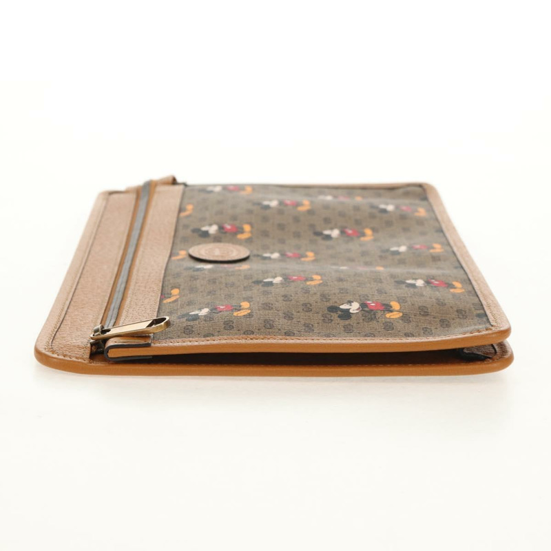 【日本直送】GUCCI GUCCIxDisney GG Supreme 手拿包 PVC 米色金色 602552 正品 152362M-2